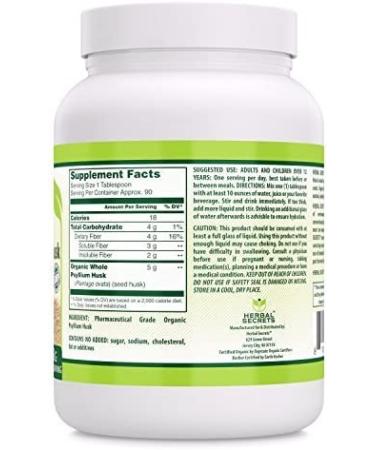 Organic Psyllium Husk 16oz | Vegan, Gluten-Free & Non-GMO | Supports Digestive Health & Weight Management - Buy Online on GoSupps.com