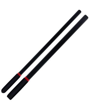 KOWPEWU 2-Piece Set 18" Riding Crop Sticks, Black, with Non-Slip Handles