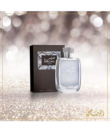 Hawas for Him EDP - Eau De Parfum 100ml(3.4 oz) | Cinnamon, Bergamot, Orange blossom, Grey amber | Aquatic scent, Embody masculine strength & Vigour | Woody perfume, Italian citrus & Fruity freshness of Pear & Pineapple |  - Buy Online on GoSupps.com