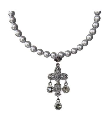 OralGos Palace Style Gothic Necklace Handmade Crucifix Pendant Daily Wear Metal