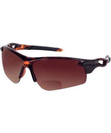2 Pairs The Athlete Precision Sport Wrap Bifocal Reading Sunglasses Black/Tortoise - 1.5x - Buy Online on GoSupps.com