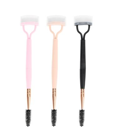 Eyebrow Brush And Comb 3Pcs Dual Lash Comb with Bendable Lash Brushes Foldable Lash Separator Tool with Cover for Excess Mascara Removal Eyebrow Brush And Comb