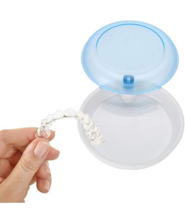 Denture Case Retainer Holder Box - Portable Storage for Dentures, Braces, and Retainers - Clear Blue Night Retainer Box by DOITOOL - Buy Online on GoSupps.com