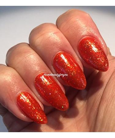 Bluesky GEL NAIL POLISH Orange Burnt Orange Gold Multi Fine Glitter Sparkle VIP15 Nail UV LED Soak Off 10ml (Requires LED/UV Lamp to Dry) - Buy Online on GoSupps.com