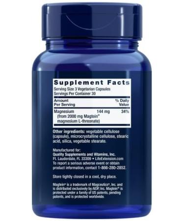 Life Extension Neuro-Mag Magnesium L-Threonate - Cognitive Performance Support - 90 Capsules - Buy Online on GoSupps.com