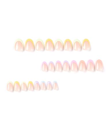 Mouyouglow Press On Nails - Almond Nude French Full Cover Art Nails | Acrylic Fake Nails with Glue | Multiple Colors B22 - Buy Online on GoSupps.com