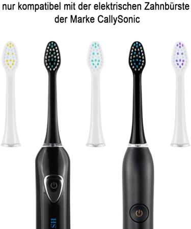 Callysonic Replacement Toothbrush Heads | Compatible with H31/H49 | Standard Plug-in Brushes - 4 Black/White Set | International Shipping Available - Buy Online on GoSupps.com