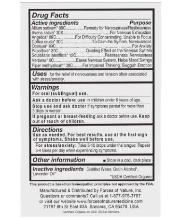 Buy Forces of Nature Calm Mood - Organic Homeopathic Medicine for Stress Mood Swings & Irritability - 0.34 Fl Oz - Buy Online on GoSupps.com