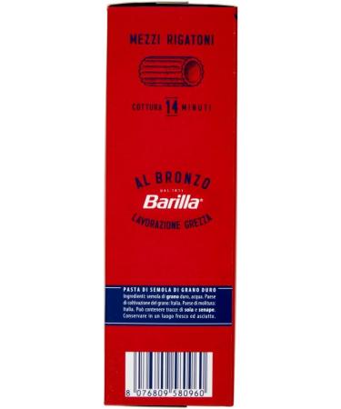  Italian Gourmet E.R. Barilla Mezzi Rigatoni al Bronzo Pack of 10 Bronze Extruded Pasta 400g Raw Processing Method + Italian Gourmet Polpa 400g - Buy Online on GoSupps.com