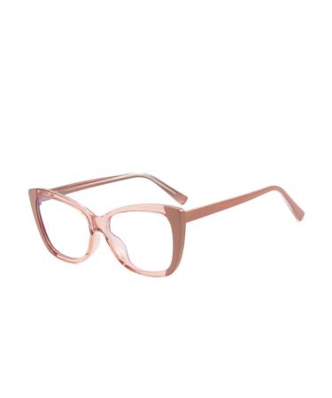 SERONI Pin Temples Tr90 Cat Eye Frame Blue Light Blocking Glasses for Women Men Anti UV Ray Computer Reading Glasses Khaki 56 Millimeters