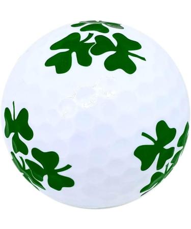 Navika Shamrock Good Luck Clover Print White Golf Balls - St. Patrick's Day Gift | Sleeve of 3 Balls - Buy Online on GoSupps.com