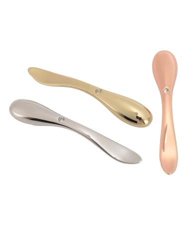 3 Pieces Zinc Alloy Cosmetic Spatula Set - Reusable Mini Makeup Spoons for Lotions & Moisturizers | Skincare Tools - Buy Online on GoSupps.com