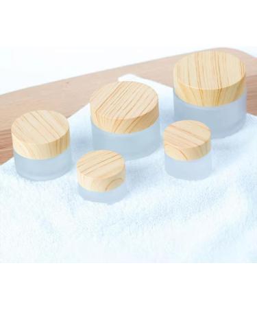Dajidafu Glass Woman Face Cream Dispenser Replacement Wood Grain Lid Anti-corrosive Makeup Cosmetic Travelling Empty Container 15g - Buy Online on GoSupps.com