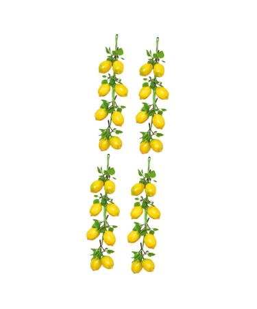 Abaodam 4 Bunches Imitation Lemon Skewers Toys Lemons Fruit Front Door Wreath Hanging Lemon Decor Model Girl