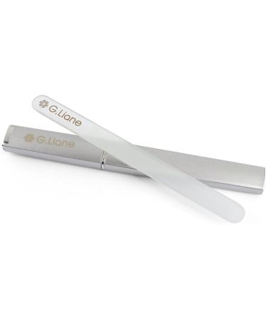 Crystal Glass Nail File - G.Liane Professional Double Sided Etched Glass Nail Files with Case for Shaping The Natural Nails and Artificial Nails Manicure Pedicure Nail Care Gift Set (Clear Round) - Buy Online on GoSupps.com