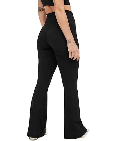 JEGULV High Waisted Flare Yoga Pants for Women with Pockets - Black - Small | Tummy Control Workout Leggings - Buy Online on GoSupps.com