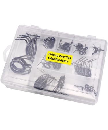 Fishing Rod Repair Kit - 45pcs Ceramic Guide Rings, Rod Tips & Guides Replacement Set - Buy Online on GoSupps.com