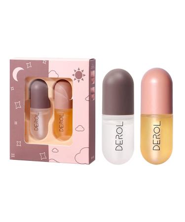2 Pcs Lip Plumper Set Natural Makeup Plumping Lip Gloss Lip Care Serum Kit For Derol Lip Plumper Lip For Fuller Hydrated Beauty Lips (Set A)