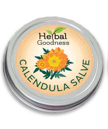 Herbal Goodness Calendula Salve Ointment - Natural Skin Support Massage Skin Care with Olive Oil Pure Bees Wax - 1 (Unit) Made in USA