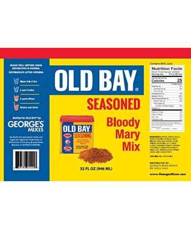 George's Old Bay Seasoned Bloody Mary Mix - Authentic Seafood Spice Blend for the Perfect Bloody Mary - Buy Online on GoSupps.com