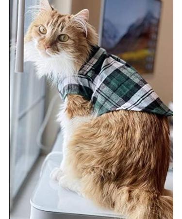 YAODHAOD Dog Plaid Shirt Pet Fashion Plaid Shirt Pet Dog Clothes Cat Plaid Clothes Shirt Soft and Comfortable (green S) - Buy Online on GoSupps.com