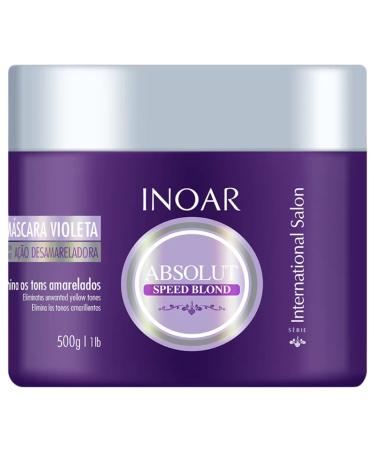 INOAR   Absolut Speed Blonde Mask   Designed for Bleached  Blonde  Brassy  and Grey Hair Types  Hair Mask  Vegan Hair Product  Cruelty Free Haircare for Men and Women (16 ounces/500 grams)
