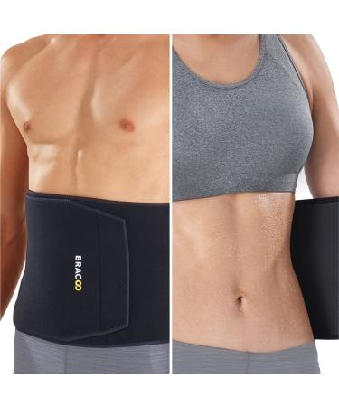 Bracoo Waist Trimmer Wrap,Sweat Sauna Slim Belly Belt for Men & Women-Abdominal Waist Trainer,Increased Core Stability, SE22 Large-X-Large