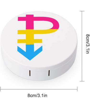 Pansexual Pride Rainbow Flag Round Case For Contact Lens Kit Storage Box with Mirror Printed - Buy Online on GoSupps.com