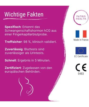 Patris Health Pregnancy Blood Test - Detect Pregnancy Sooner Than Urine Tests | Fast International Shipping - Buy Online on GoSupps.com