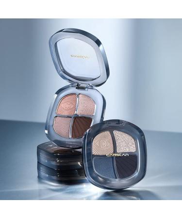 CARSLAN 4 Color Nude Eyeshadow Palette 12H Longlasting Highly Pigmented Shades with Matte, Glitter, & Shimmer Finishes - Peacock Green - Buy Online on GoSupps.com