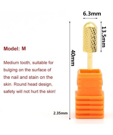 Nail Drill Bit Tungsten Steel Polish Grind Head Fast Remove Polish and Cuticle 3/32" Electric Nail Drill Tool for Home Salon Manicure Pedicure M  - Buy Online on GoSupps.com