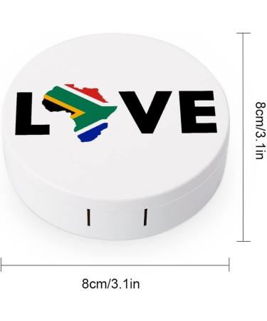 Love South Africa Round Case For Contact Lens Kit Storage Box with Mirror Printed - Buy Online on GoSupps.com