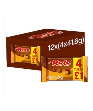 Rolo Milk Chocolate & Caramel Multipack 41.6g 4 Pack x Case of 12