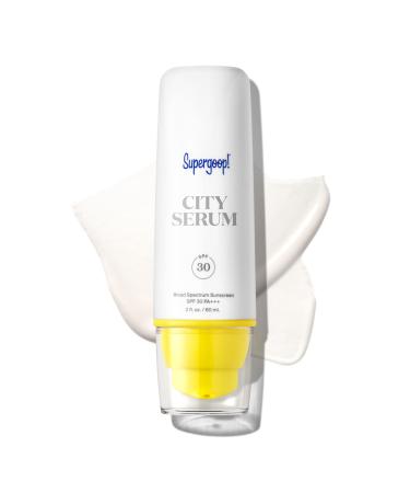Supergoop! City Serum - 2 fl oz, Pack of 2 - SPF 30 PA+++ Anti-Aging Morning Lotion for Face - Lightweight Formula with Vitamin E & B5 - Great for Guys 2 Fl Oz (Pack of 2)