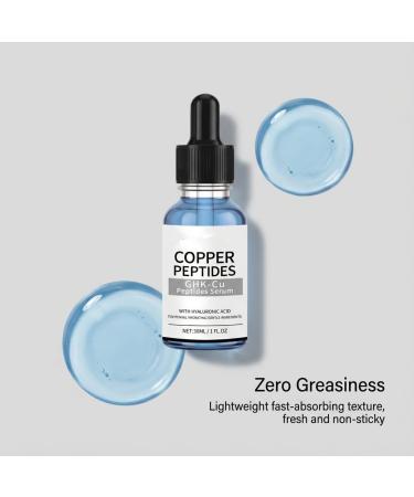 Copper Peptides GHK-Cu Peptides Serum Firming and Hydrating Face Serum Anti-Aging Skincare for All Skin Types 30ML / 1 FL OZ - Buy Online on GoSupps.com