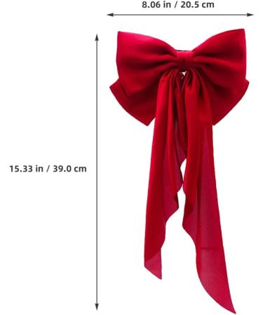 DOITOOL Satin Ribbon Hairpin Bows for Hair Teen Girls Hair Bows Hair Clips Barrettes Ribbon for Hair Large Hair Bows Hair Bow Clips Hair Ribbons Miss Issue Card Metal Bow Tie Red - Buy Online on GoSupps.com