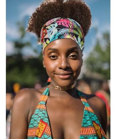 Boho Elastic Yoga Hair Band Set - Black Flower Turban Headscarf for Women & Girls (3 Pieces) - Stylish & Versatile Fashion Accessory - Buy Online on GoSupps.com