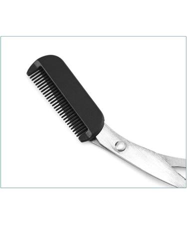2 PCS Black Eyebrow Trimmer Scissor with Comb - Eye Shaping Cut Comb Scissors for Men and Women - Buy Online on GoSupps.com