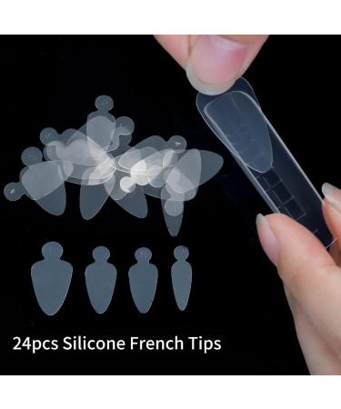 AJTUTUS Clear Full Cover Duals Form French Tip Stickers Gel Art Mold Artificial Tips for Extension - Buy Online on GoSupps.com
