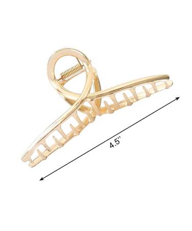 3pcs Metal Strong Hair Claw Clips - Nonslip Large Hair Claw Clip Set for Fashionable Hair Styling - Perfect for Women and Girls with Thin or Thick Hair (Rose Gold, Silver, Gold) - Buy Online on GoSupps.com