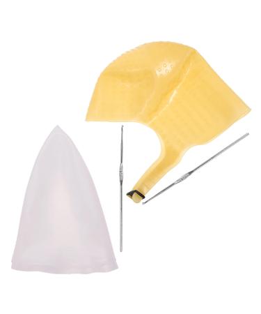 Vaguelly Bonnet de Coloration Capillaire Silicone 2 Pi ces Taille Unique avec Aiguille pour M ches Bonnet M ches R utilisable pour Professionnels et Particuliers Utilisation Salon