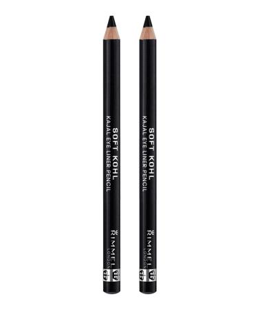 Rimmel Soft Kohl Kajal Eyeliner in Jet Black, 2 Pack 2 Count (Pack of 1)