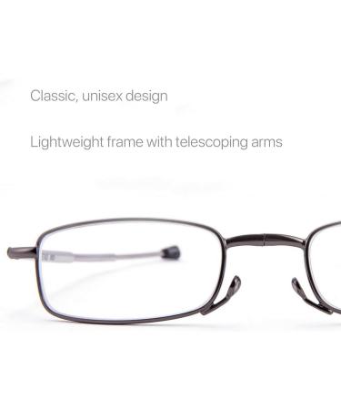 Reading Glasses 2 Pair Reader Compact Folding Magnify Glasses Black and Gunmetal +2 - Buy Online on GoSupps.com