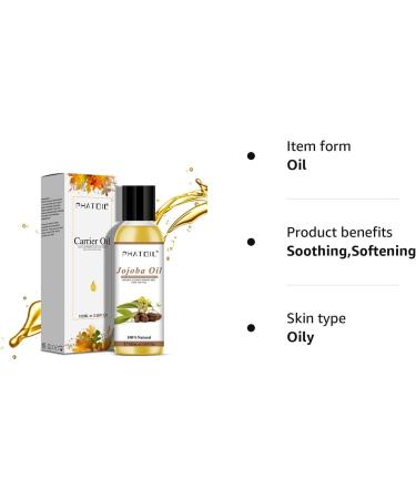 PHATOIL 100% Pure Cold Pressed Jojoba Oil 100ml - Carrier Oil for Diffuser, Humidifier & Aromatherapy - Buy Online on GoSupps.com