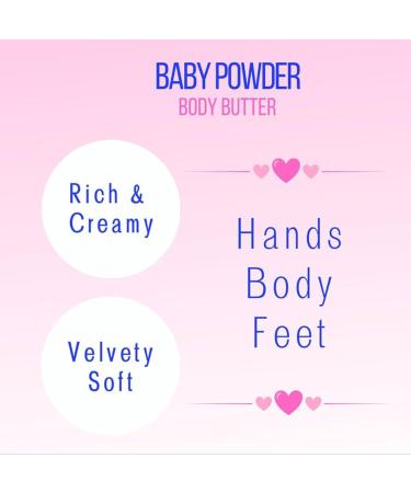 Baby Powder Creamy Whipped Body Butter Nourishing Shea Butter Cocoa Butter Coconut Oil Essential Oils Moisturizer for Body Feet & Hands Soothes and Softens - Buy Online on GoSupps.com