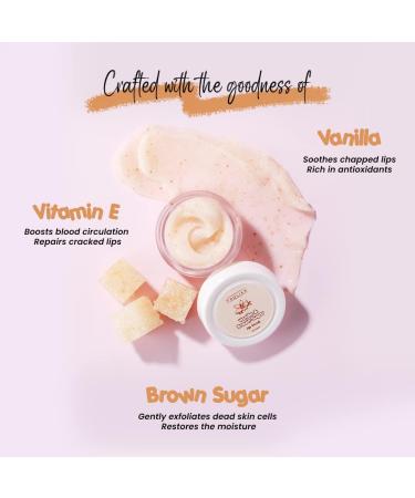 Vanilla & Brown Sugar Lip Scrub - Deep Hydration for Dry Lips | Exfoliating & Moisturizing 15g - Buy Online on GoSupps.com
