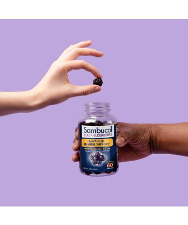 Sambucol Black Elderberry Gummies â€“ Immune Support with Vitamin C & Zinc â€“ 60 Natural Berry Gummies - Buy Online on GoSupps.com