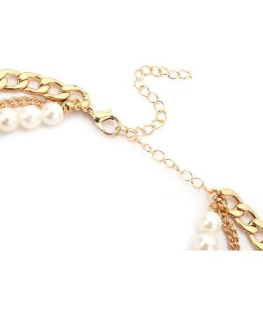 Shop Aimimier Bridal Layered Pearl Choker & Cuban Link Chain Necklace - Vintage Statement Jewelry for Women & Girls - Buy Online on GoSupps.com
