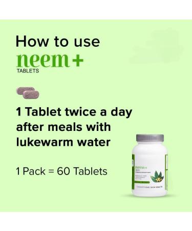 Neem 60 Tablets Promotes Skin Health Natural Purifier Control Acne & Dark spot (Pack of 1) - Buy Online on GoSupps.com