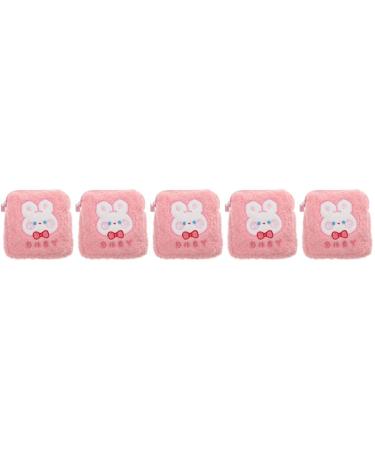 Gleavi 5 -hour storage bag for women's bandages Bags with zipper for napkins Hygienic storage bag pockets for women's bandages Miss caricature decorate plush